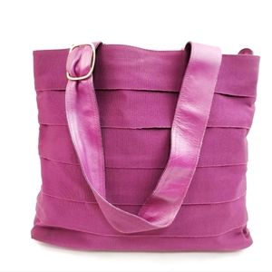 Salvatore Ferragamo Purple Tiered Grosgrain Tote Bag